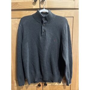 Polo Ralph Lauren Sweater Men XL Grey Pullover Old Money, Dark Academia, Classic